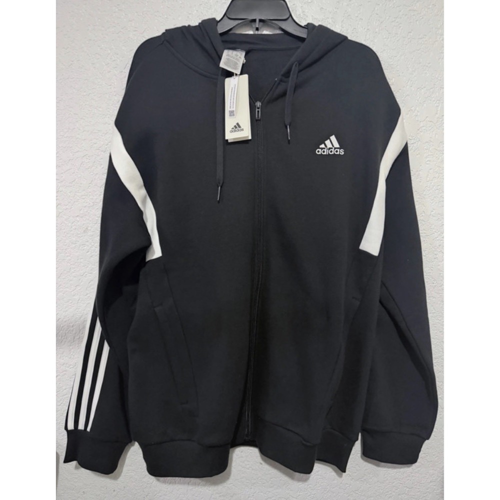 NWT  Adidas Colorblock Zip Hoodie Large